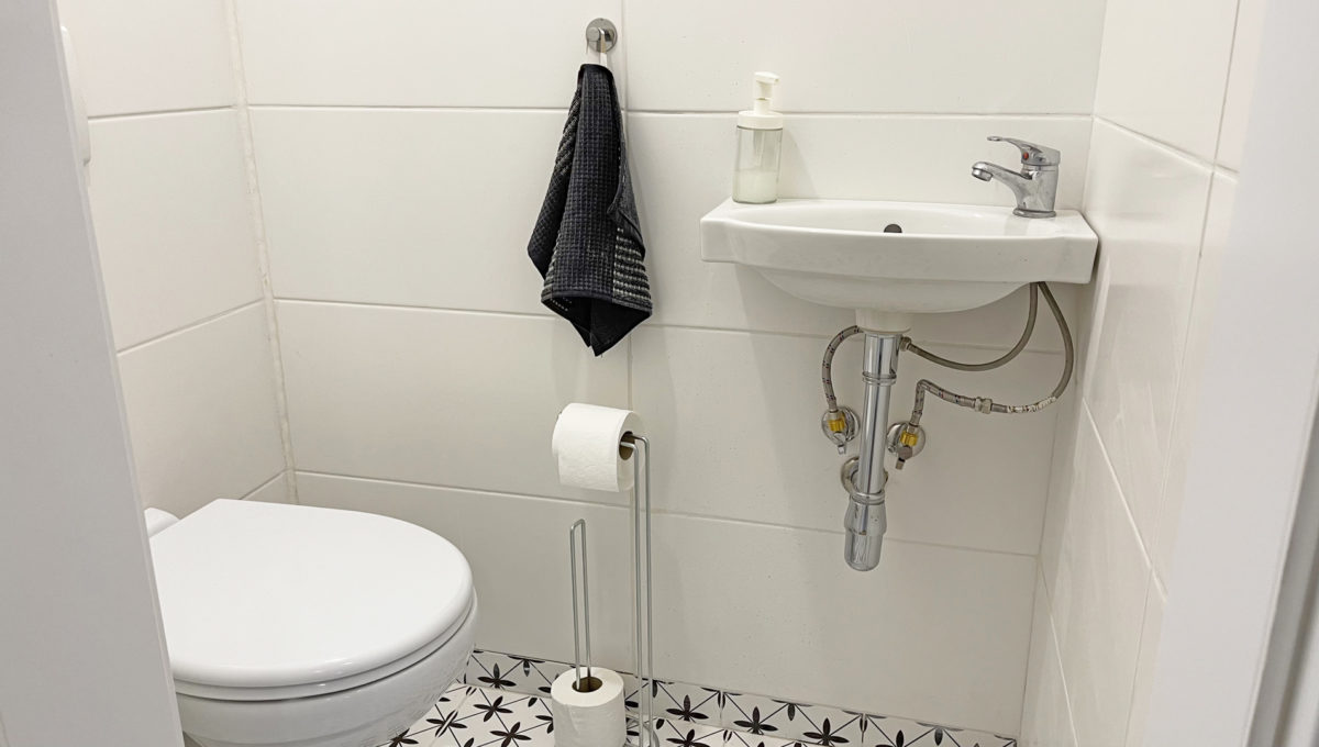 Lehnice 3 izbovy rodinny dom na predaj sucast dvojdomu pohlad na toaletu wc s umyvadlom