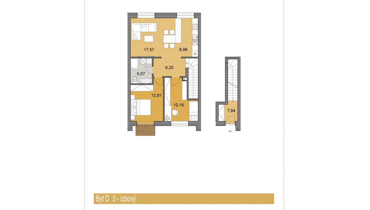 Bernolakovo 09 Konfido novostavba 3 izbovy byt na predaj podorys bytD